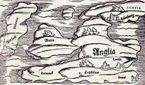 Hibernia: A map of Britain, mid 16th century
