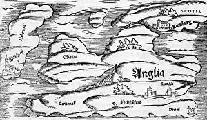 Hibernia: A map of Britain, mid 16th century
