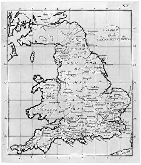 Heptarchy: Map - Britain - Saxon Period