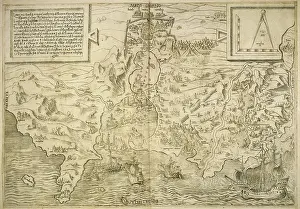 Isles: Map of the British Isles. 16th century. 1543