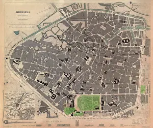 Brussel: Map of Brussels 1837