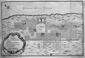Argentinians: Map of Buenos Aires (1763). French anonymous