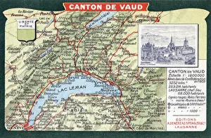 Vaud: Map of the Canton of Vaud, Switzerland