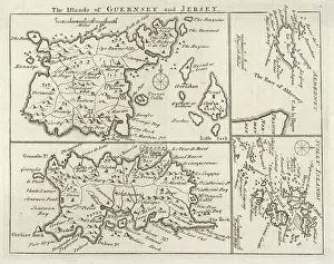 Alderney: Map - Channel Islands 18th century