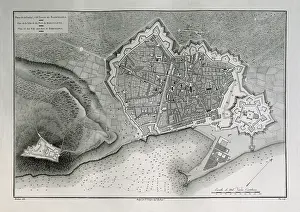Montjuic: Map of the city and port of Barcelona, by P