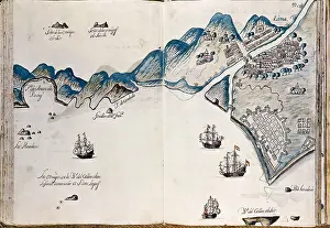 Caravel: Map of the coast of New Spain. Ms. 2957. Sheet
