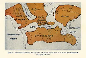 Megalosaurus: Map of the continents and seas in the Upper Carboniferous