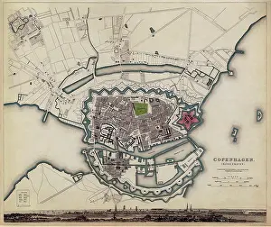 Danmark: Map of Copenhagen 1837