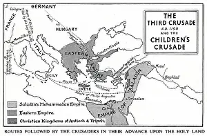 1190: Map of Third Crusade and Children's Crusade