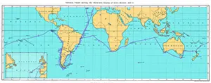 Continents: Map of Darwin's Route on HMS Beagle, 1831-36