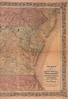 Delaware: Map of the East in 1865
