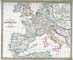 Merovingians: Map of Europe 752 - Merovingians