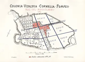 Insulae: Map of the excavations of Pompeii, 1874-1881
