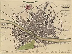 Firenze: Map of Florence 1835