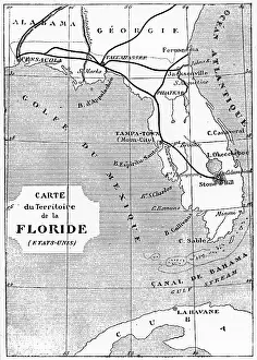 Lune: Map of Florida showing the position of the launch