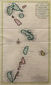Francaises: Map of the French Antilles, Musee d'Aquitaine