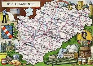 Pate: Map of the French Department of Charente - No.16