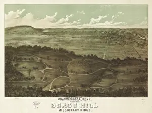Bragg: Map - geography - Chattanooga - Tennessee - 1880's