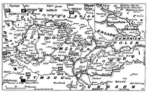 Numerals: Map of the German-Czech border area, 1938