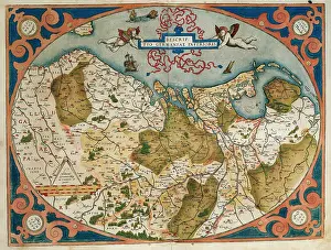 Cartographic: Map of Germany and current Netherlands. Theatrum Orbis Terra