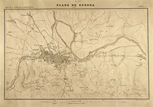 Cartographies: Map of Gerona (1809). SPAIN. Madrid. National