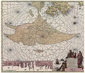 Newfoundland: Map of Grand Banq, Newfoundland 1728