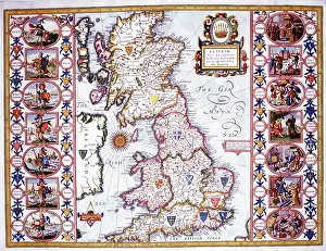 Heptarchy: Map of Great Britain and the Anglo Saxon Heptarchy