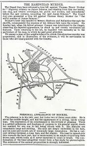 Delarue: Map of the Hampstead Murder, 1845