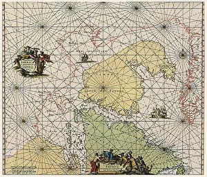 1715: Map of Hudson Bay and Greenland 1715