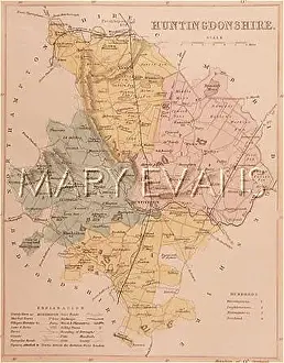 Huntingdonshire: MAP/HUNTINGDONSHIRE 1857
