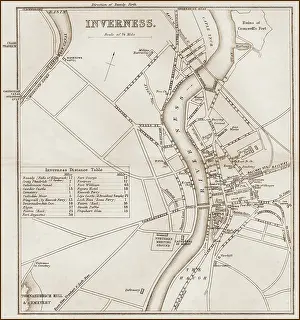 Inverness: Map of Inverness 1860s