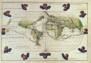 1544: Map of Magellan's Route 1544