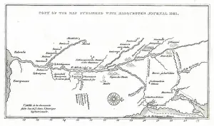 1673: Map of Marquette's Explorations