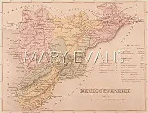Merionethshire: MAP/MERIONETHSHIRE C1857
