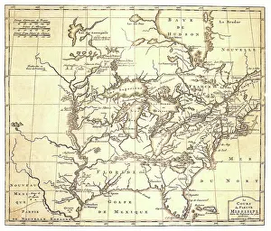 Antiquarian: Map of Mississippi River 1697