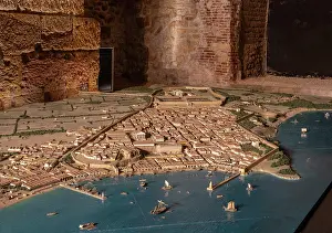 Amphitheatre: Map model, Antiga Audiencia, Tarragona, Catalonia, Spain