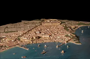 Amphitheatre: Map model, Antiga Audiencia, Tarragona, Catalonia, Spain