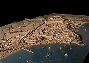 Amphitheatre: Map model, Antiga Audiencia, Tarragona, Catalonia, Spain
