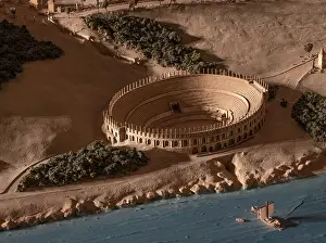Amphitheatre: Map model, Antiga Audiencia, Tarragona, Catalonia, Spain