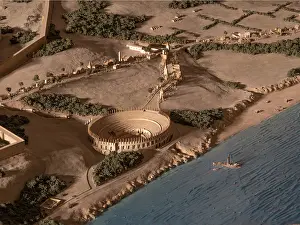 Amphitheatre: Map model, Antiga Audiencia, Tarragona, Catalonia, Spain