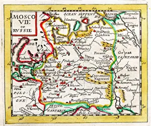 Russie: Map of Moscovie - Russia, c. 1700