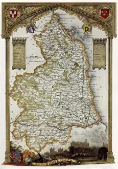 Decorates: Map of Northumberland County, England 1835