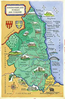 Tyneside: Map - Northumberland and Durham and Tyneside