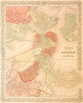 Colton: Map of Noted Buildings. Boston - 1865