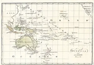 Ferrario: Map of Oceania and the southern Pacific by