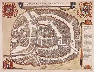 Rossija: Map od Moscow. Engraving