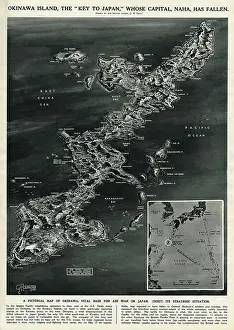 Naha: Map of Okinawa island by G. H. Davis
