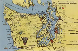 Rainier: Map of Olympic Peninsula, Washington State, USA