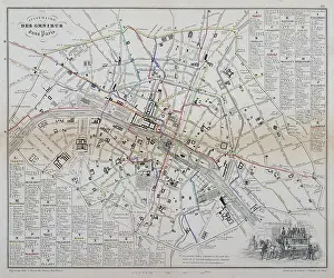 Omnibus: Map of the omnibus lines in Paris
