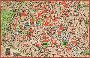 Demographic: Map of Paris in 1908 with geographic and demographical data